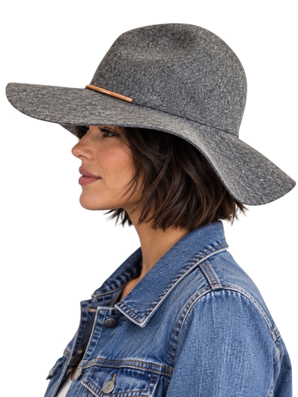 World Market 100% Wool Wide Brim Felt Hat Gray